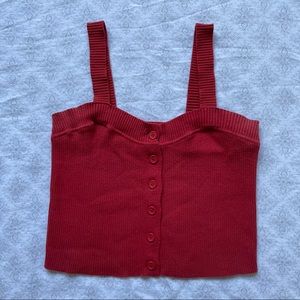 Brandy Melville Red Button Down Tank